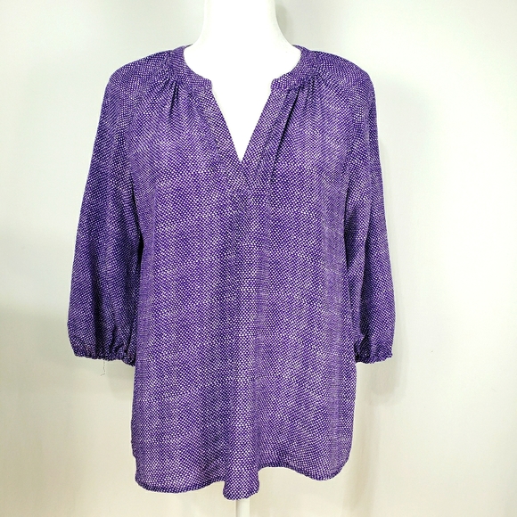 Joie Addie B Silk Blouse in Purple & white dots - Picture 3 of 8
